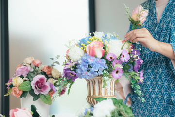 Young Business Owner Flower Shop Store Florist Botany Bouquet Blooming..