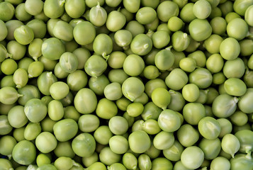 texture fresh harvest green peas shallow background