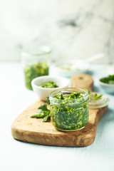 Homemade pesto sauce