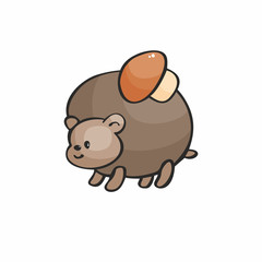 Cute hedgehog in doodle style isolated on a white background. Childhood vector illustration.