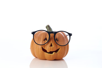 pumpkin jack lantern with spectacles