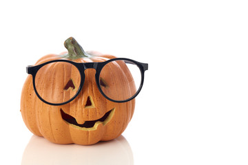 Fototapeta premium pumpkin jack lantern with spectacles