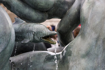 Dolphin Sculptuer in the Jericho Fountain by Charles Wheeler