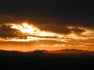 Bright Copper Sunset at Picacho Peak in Arizona