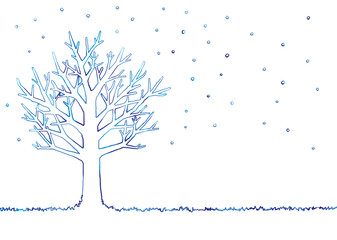 冬の木のイラスト