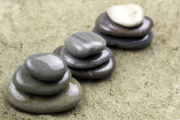Fototapeta na wymiar stone row on a sand