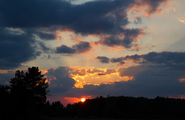 beautiful sunset in the clouds
