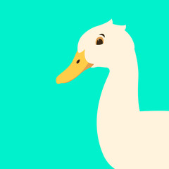 duck head profile side vector illustration flat 