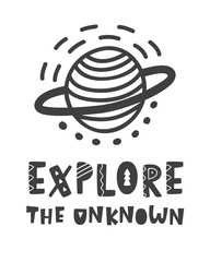 Explore the unknown. Scandinavian style poster