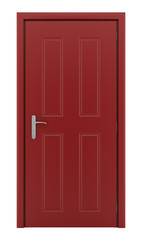 Obraz premium red door isolated on white background