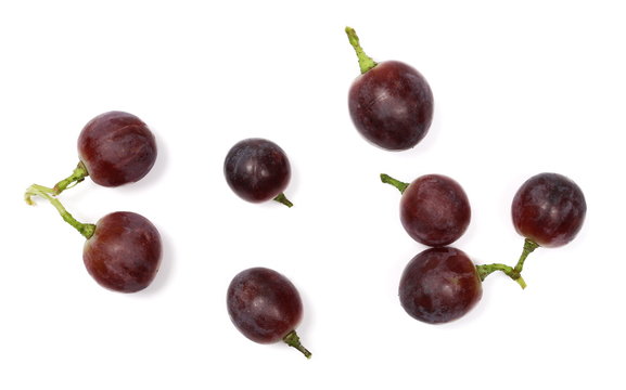 Cardinal Grapes Isolated On White Background, Top View