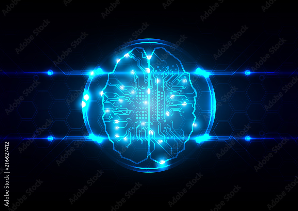 Poster abstract artificial intelligence concept background. technology web background. illustration vector 