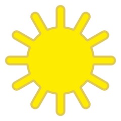 Sonne icon als Vektor auf einem isolierten Hintergrund