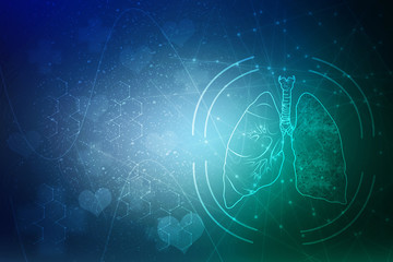 Healthy Human Lungs 2d illustration