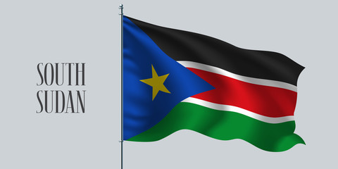 South Sudan waving flag vector illustration
