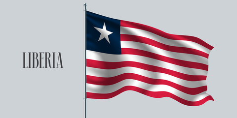 Liberia waving flag vector illustration