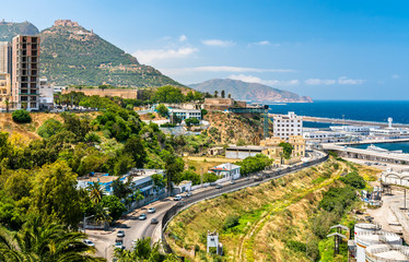 Fototapeta na wymiar Seaside boulevard in Oran, a major Algerian city