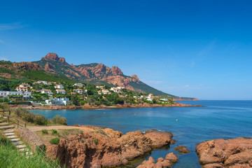Obraz premium The rugged Cap Roux, Saint Raphael, Cote D'Azur, France
