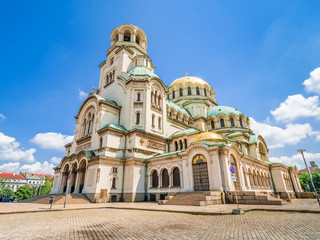 Fototapeta na wymiar Alexander Nevsky cathedral in Sofia, Bulgaria on a sunny day.