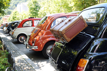 outdoor italian retro cars exhibition