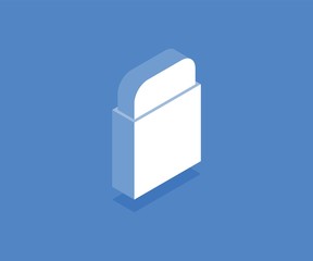 School eraser isometric icon. Vector illustration for web design in flat isometric 3D style.