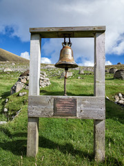 Fototapeta premium The ship's bell, Village Bay, st. Kilda
