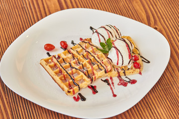 Belgian waffles with ice cream_1