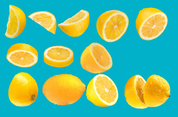 Lemon fruits isolated on background