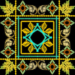 Baroque embroidery 3d geometric vector seamless pattern. 