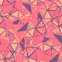 Abstract seamless vector pattern for girls, boys, clothes. Creative background with dots, geometric figures Funny wallpaper for textile and fabric. Fashion style. Colorful bright