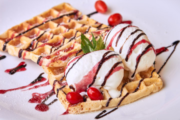 Belgian waffles with ice cream_4