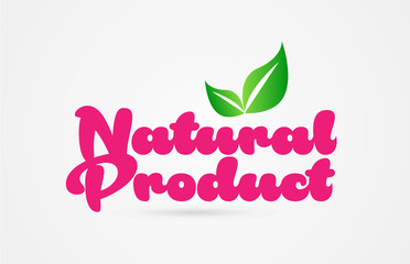 natural product pink green leaf word text logo icon