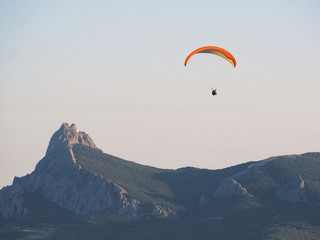 Paragliding at the mountain voloshin at the koktebel crimea