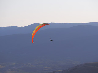 Paragliding at the mountain voloshin at the koktebel crimea