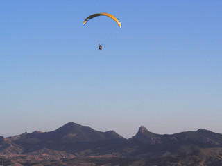 Paragliding at the mountain voloshin at the koktebel crimea