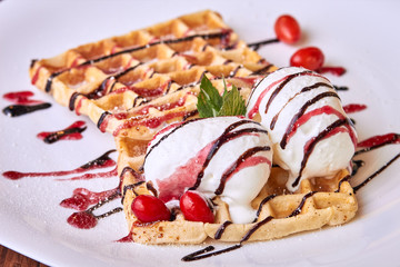 Belgian waffles with ice cream_5