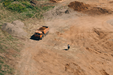 Site construction of new tall buildings in the city