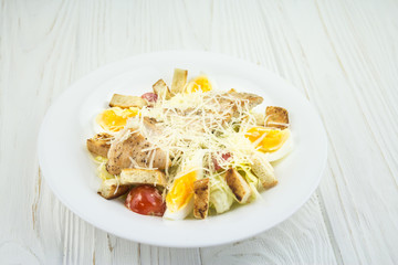 Caesar salad with chicken.