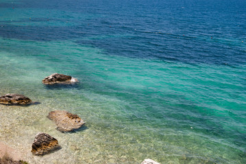 Summer abstract background of tropical beach in Ionian sea, Greece