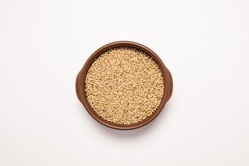 Macro view of natural organic kidney soya beans on background