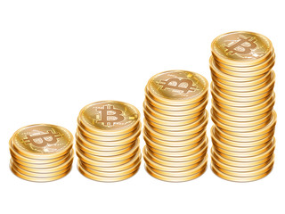Golden Bitcoin Coins