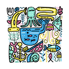 Marine Life Illustration