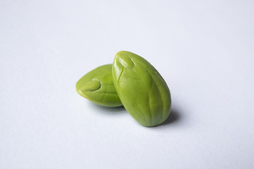 stink bean , bitter bean , parkia speciosa ( petai ), twisted cluster bean southern food of asian Thailand . smelly good vegetable herb