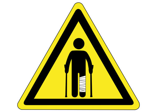 Schild Gefahr einer Beinverletzung
