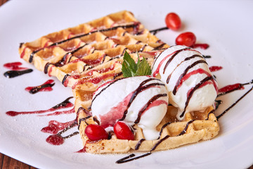 Belgian waffles with ice cream_6