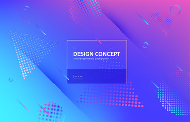 Abstract background, gradient geometric vector design. Graphic pattern in minimal style. Dynamic motion backdrop with line, shadow, geometrical shapes