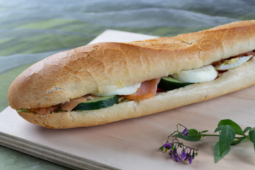French Baguette Salmon Sandwhich