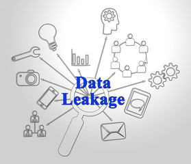 Data Leakage Information Flow Loss 2d Illustration
