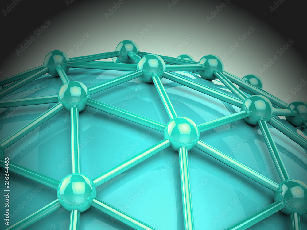 Aufkleber interconnected globe world technology link 3d rendering