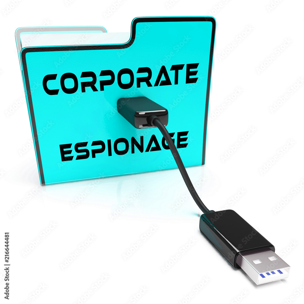 Poster corporate espionage covert cyber hacking 3d rendering